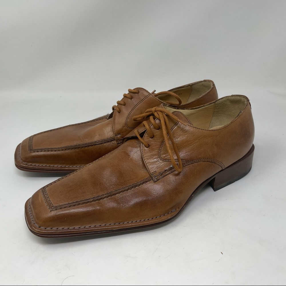 Democrata square toe leather shoe lace up size 43 or  US size 10